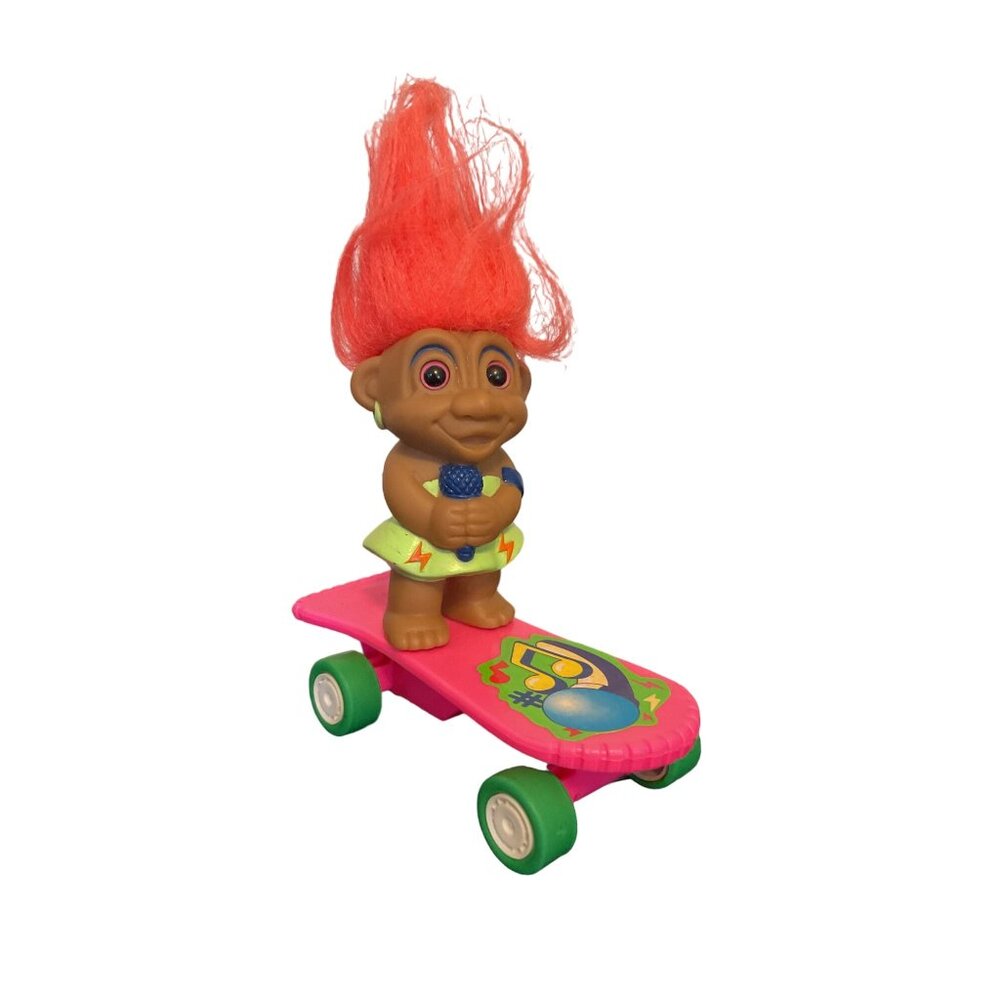 Vintage Rock N Roll Singing Karaoke Skater Troll Doll Toy Action Figure
